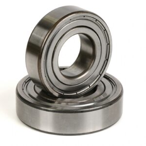 Stack of Two Deep Groove Ball Bearings Isolated on White